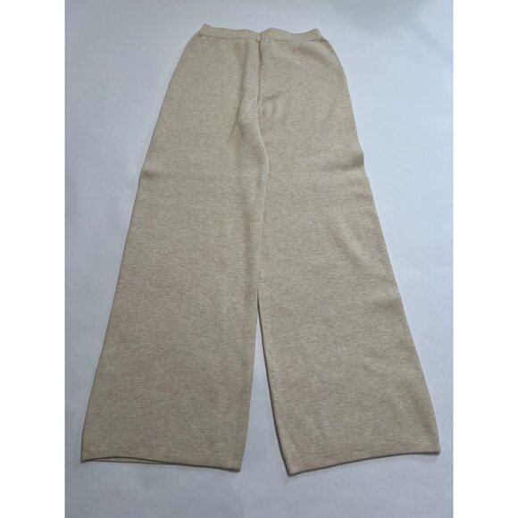 12 Storeez Wide Leg Knit Trousers in Beige - Picture 4 of 5